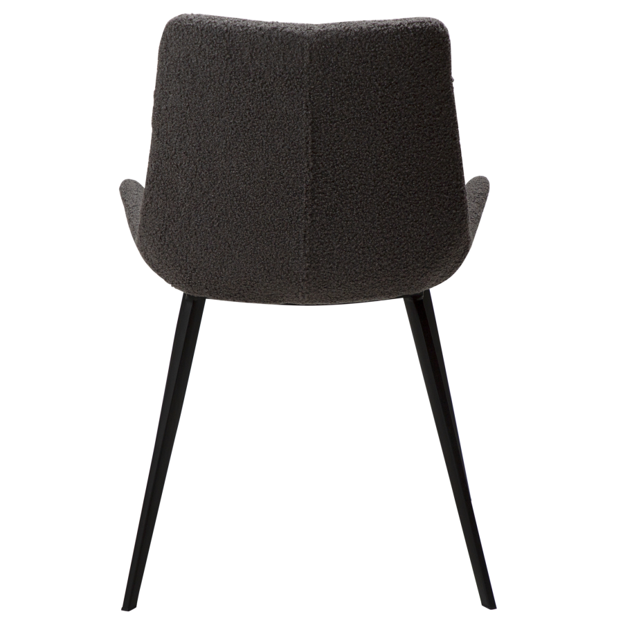 DAN-FORM Hype spisebordsstol - gr RPES bouclé stof og sort stl