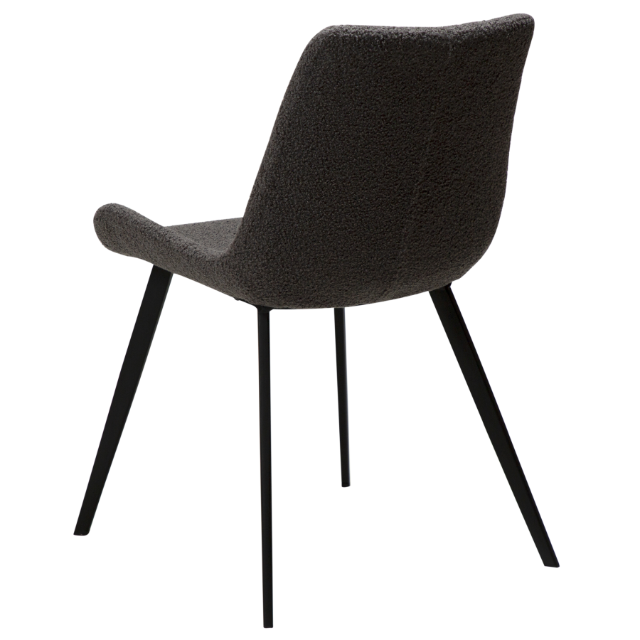 DAN-FORM Hype spisebordsstol - gr RPES bouclé stof og sort stl