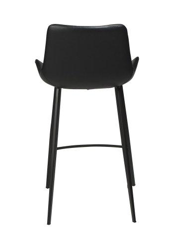 DAN-FORM Hype barstol, m. rygln og fodsttte - sort kunstlder og sort stl