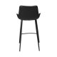 DAN-FORM Hype barstol, m. rygln og fodsttte - sort kunstlder og sort stl