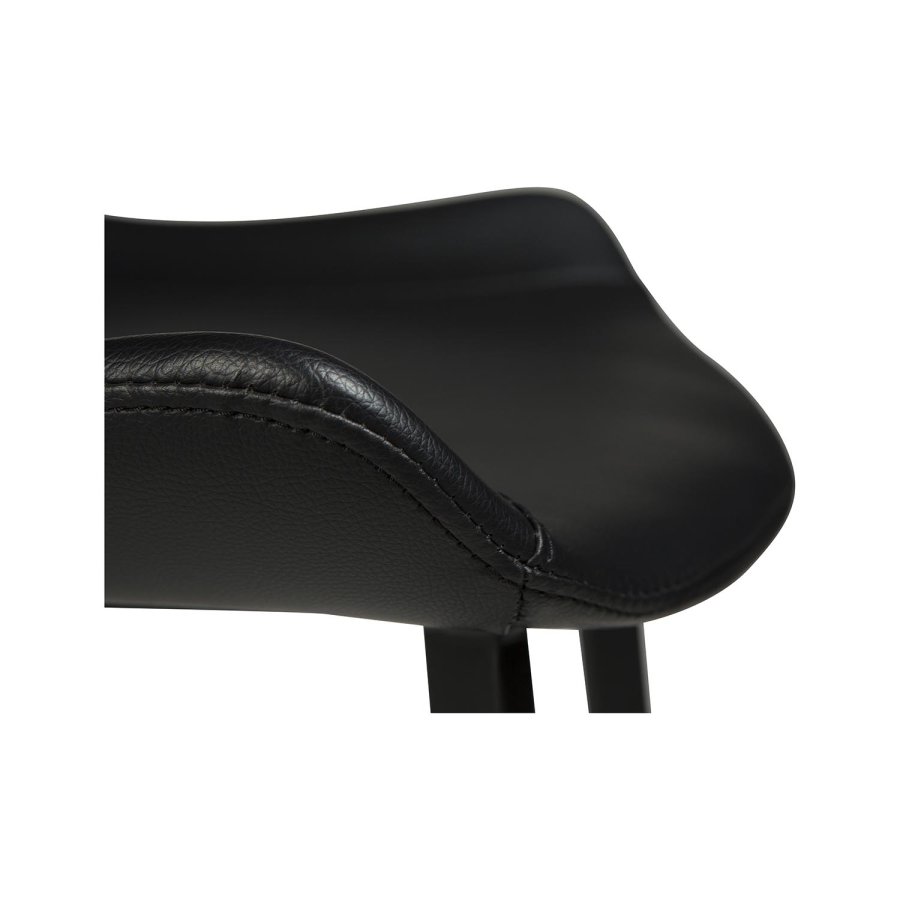 DAN-FORM Hype barstol, m. rygln og fodsttte - sort kunstlder og sort stl