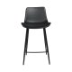 DAN-FORM Hype barstol, m. rygln og fodsttte - sort kunstlder og sort stl