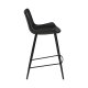 DAN-FORM Hype barstol, m. rygln og fodsttte - sort kunstlder og sort stl