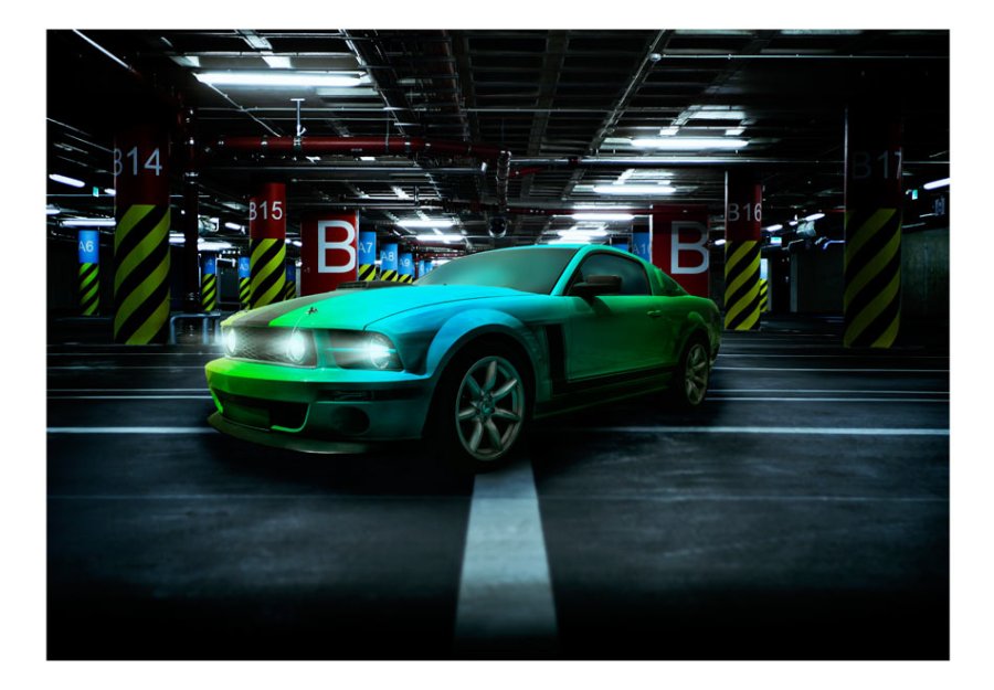 ARTGEIST - Fototapet med en grn Ford Mustang - Flere strrelser