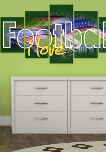 ARTGEIST billede trykt p lrred - I Love Football, 5-delt - Flere strrelser