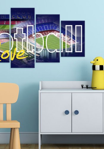 ARTGEIST billede trykt p lrred - Football My Love, 5-delt - Flere strrelser