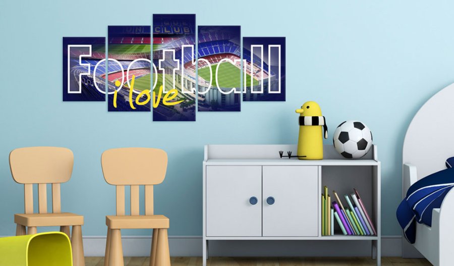 ARTGEIST billede trykt p lrred - Football My Love, 5-delt - Flere strrelser