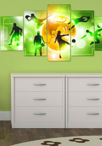 ARTGEIST billede trykt p lrred - I Love Soccer, 5-delt - Flere strrelser