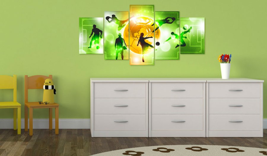 ARTGEIST billede trykt p lrred - I Love Soccer, 5-delt - Flere strrelser