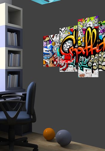 ARTGEIST billede trykt p lrred - Colourful Style, 5-delt - Flere strrelser