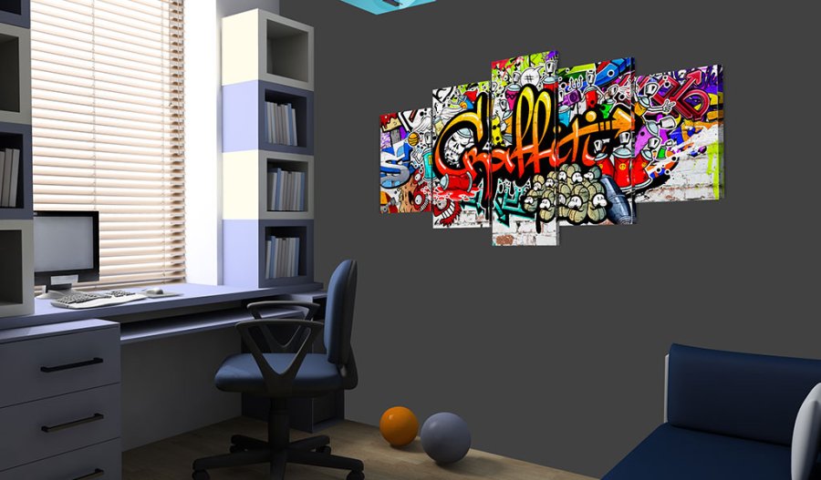 ARTGEIST billede trykt p lrred - Colourful Style, 5-delt - Flere strrelser