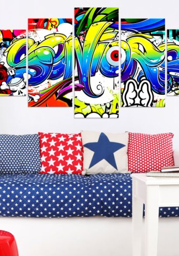 ARTGEIST billede trykt p lrred - Youth World, 5-delt - Flere strrelser