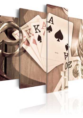 ARTGEIST billede trykt p lrred - Poker night - sepia, 5-delt - Flere strrelser
