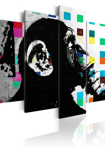 ARTGEIST billede trykt p lrred - The Thinker Monkey, 5-delt - Flere strrelser