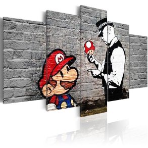 ARTGEIST billede trykt p lrred - Super Mario Mushroom Cop, 5-delt - Flere strrelser