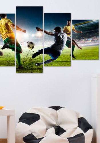 ARTGEIST billede trykt p lrred - Decisive Tackle, 5-delt - Flere strrelser