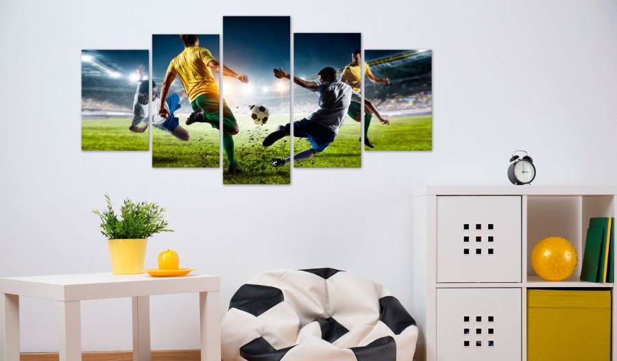 ARTGEIST billede trykt p lrred - Decisive Tackle, 5-delt - Flere strrelser