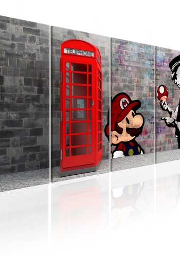 ARTGEIST billede trykt p lrred - Brick Graffiti I, 5-delt - Flere strrelser