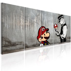 ARTGEIST billede trykt p lrred - Mario Bros on Concrete, 5-delt - Flere strrelser