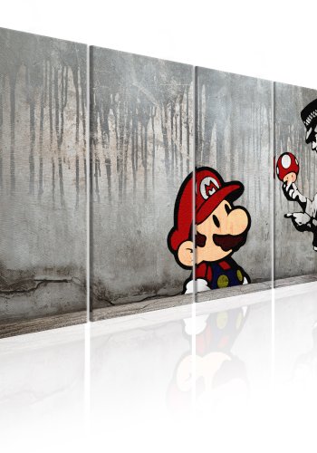 ARTGEIST billede trykt p lrred - Mario Bros on Concrete, 5-delt - Flere strrelser