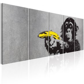 ARTGEIST billede trykt p lrred - Monkey and Banana, 5-delt - Flere strrelser