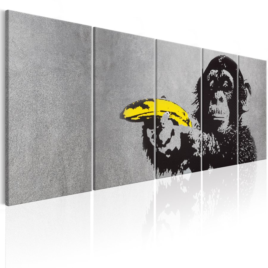 ARTGEIST billede trykt p lrred - Monkey and Banana, 5-delt - Flere strrelser