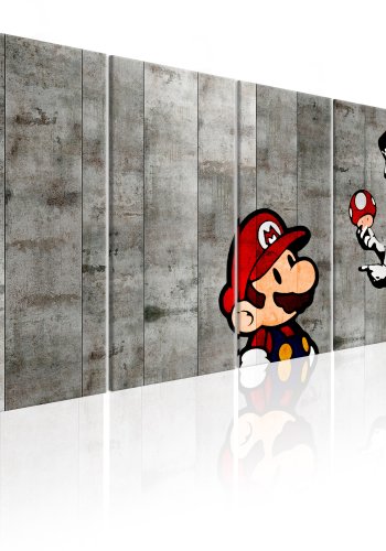 ARTGEIST billede trykt p lrred - Graffiti on Concrete, 5-delt - Flere strrelser