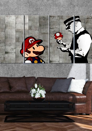 ARTGEIST billede trykt p lrred - Graffiti on Concrete, 5-delt - Flere strrelser