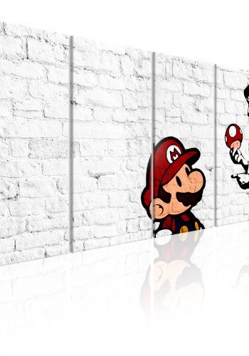 ARTGEIST billede trykt p lrred - Graffiti on Brick, 5-delt - Flere strrelser