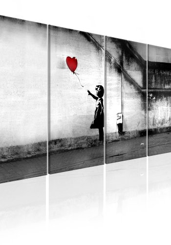 ARTGEIST billede trykt p lrred - Banksy: Runaway Balloon, 5-delt - Flere strrelser