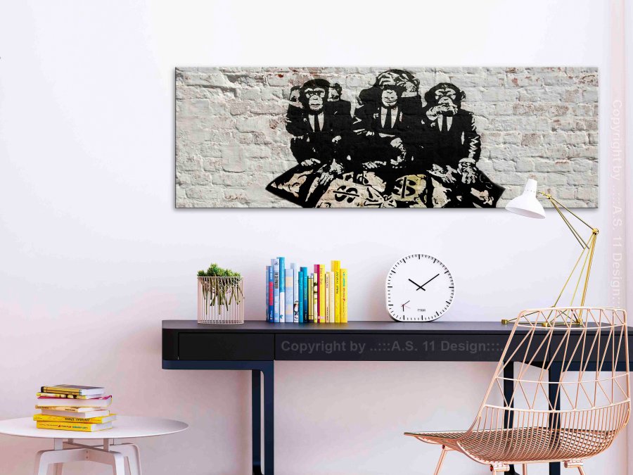 ARTGEIST billede trykt p lrred - Rich Monkeys - Flere strrelser