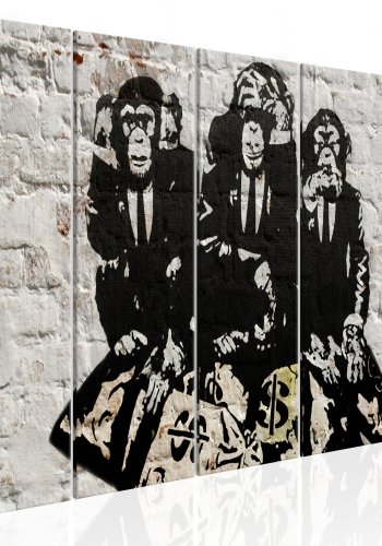 ARTGEIST billede trykt p lrred - Rich Monkeys, 5-delt narrow - Flere strrelser