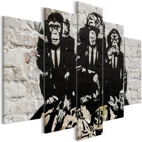 ARTGEIST billede trykt p lrred - Rich Monkeys, 5-delt - Flere strrelser