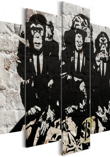 ARTGEIST billede trykt p lrred - Rich Monkeys, 5-delt - Flere strrelser