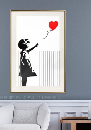 ARTGEIST Plakat med ramme - Banksy: Love is in the Bin