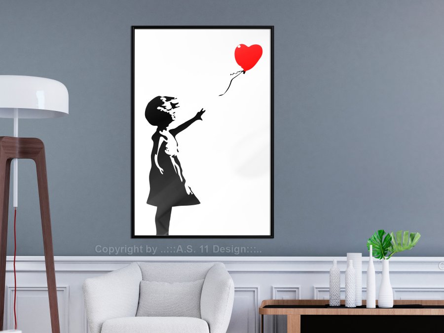ARTGEIST Plakat med ramme - Banksy: Girl with Balloon I