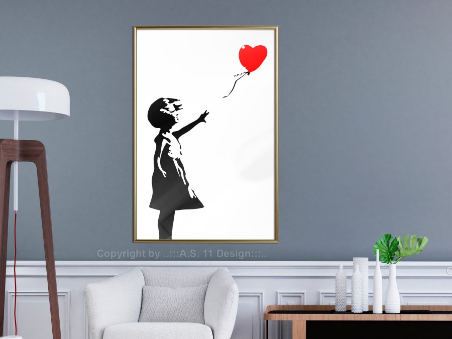 ARTGEIST Plakat med ramme - Banksy: Girl with Balloon I