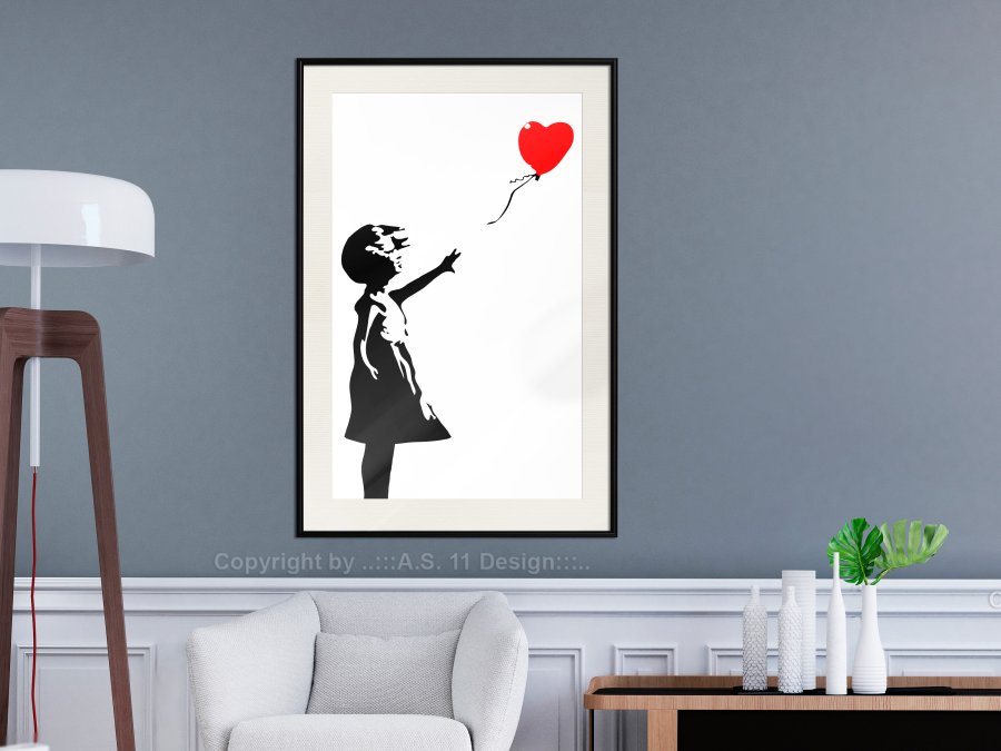 ARTGEIST Plakat med ramme - Banksy: Girl with Balloon I