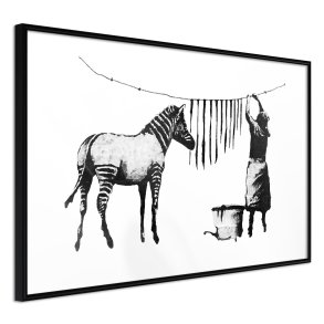 ARTGEIST Plakat med ramme - Banksy: Washing Zebra Stripes