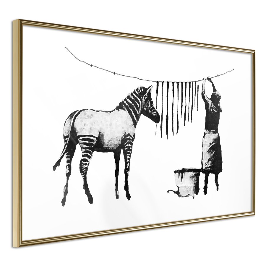 ARTGEIST Plakat med ramme - Banksy: Washing Zebra Stripes