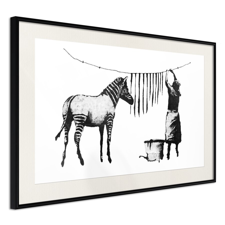 ARTGEIST Plakat med ramme - Banksy: Washing Zebra Stripes