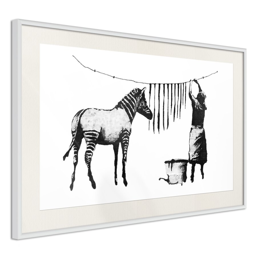 ARTGEIST Plakat med ramme - Banksy: Washing Zebra Stripes