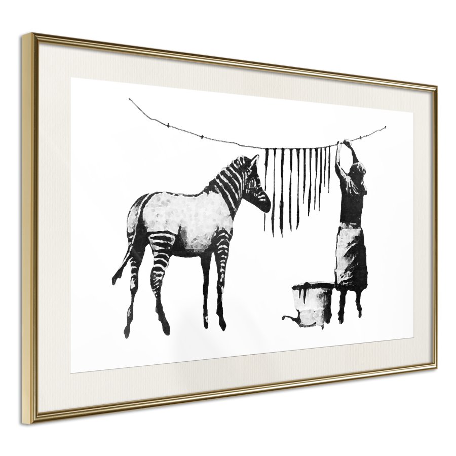 ARTGEIST Plakat med ramme - Banksy: Washing Zebra Stripes