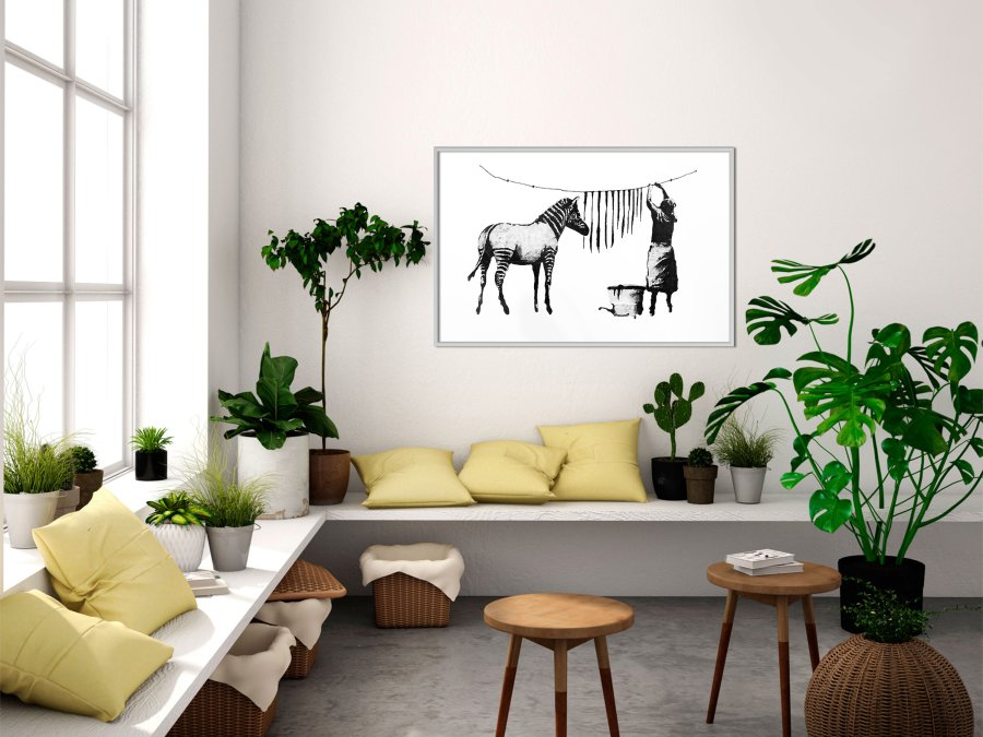 ARTGEIST Plakat med ramme - Banksy: Washing Zebra Stripes