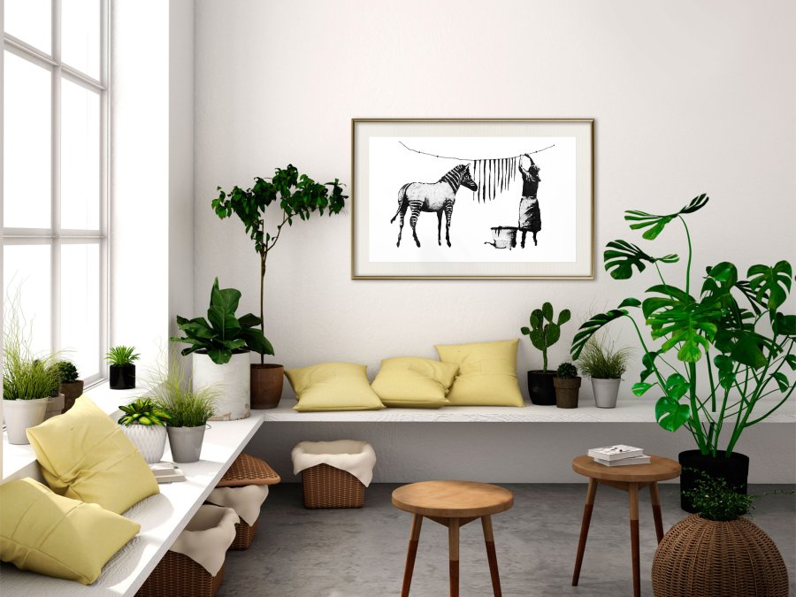ARTGEIST Plakat med ramme - Banksy: Washing Zebra Stripes
