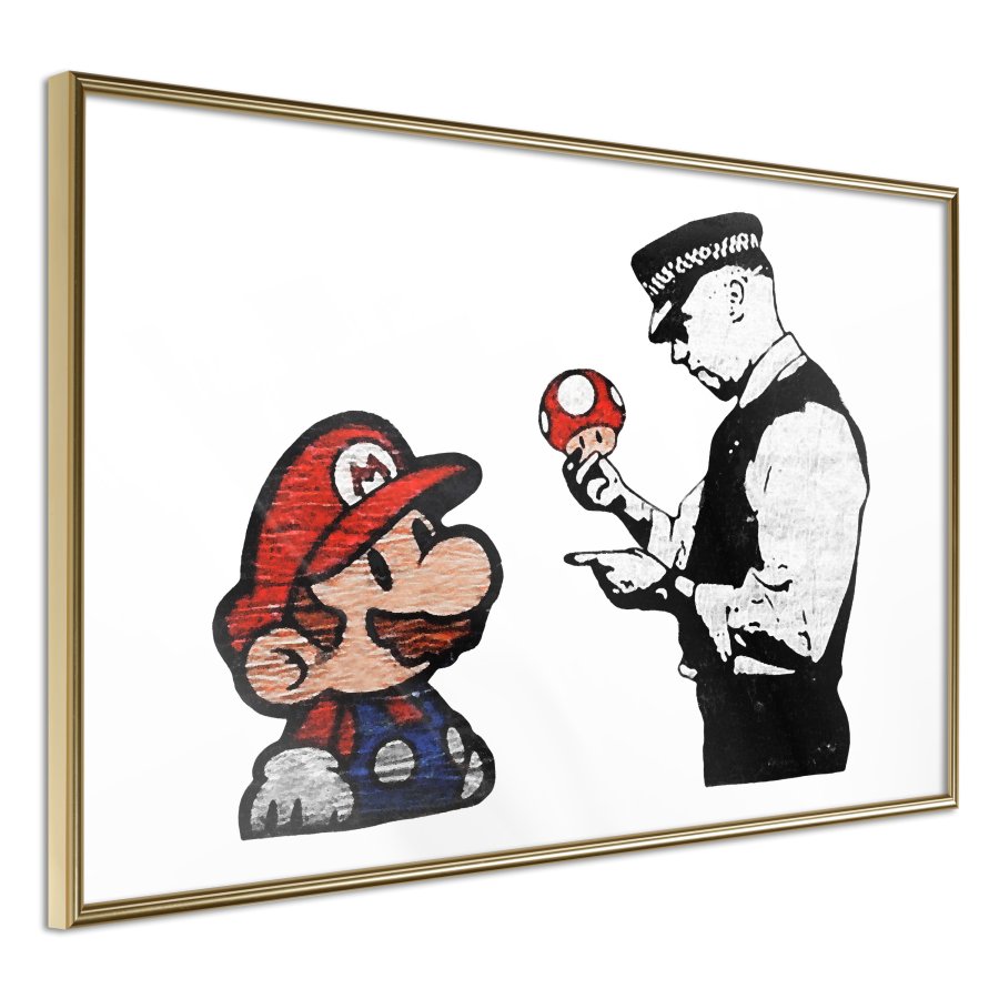ARTGEIST Plakat med ramme - Banksy: Mario and Copper