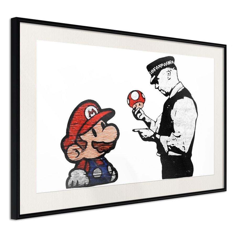ARTGEIST Plakat med ramme - Banksy: Mario and Copper