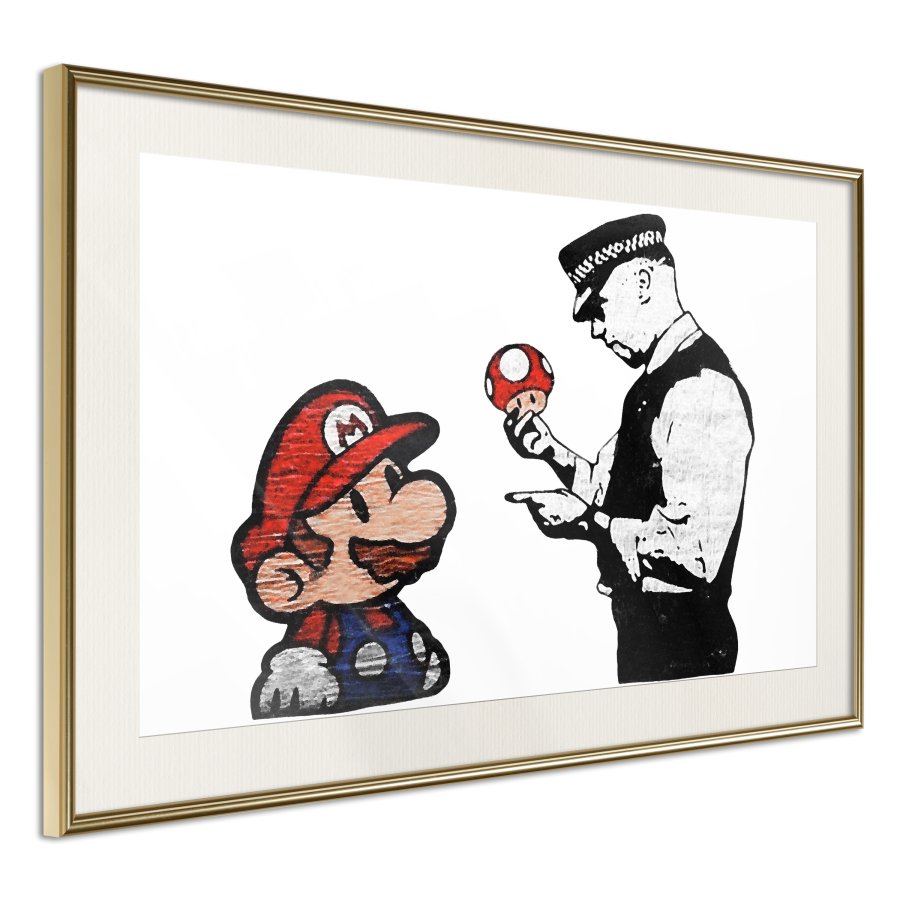 ARTGEIST Plakat med ramme - Banksy: Mario and Copper