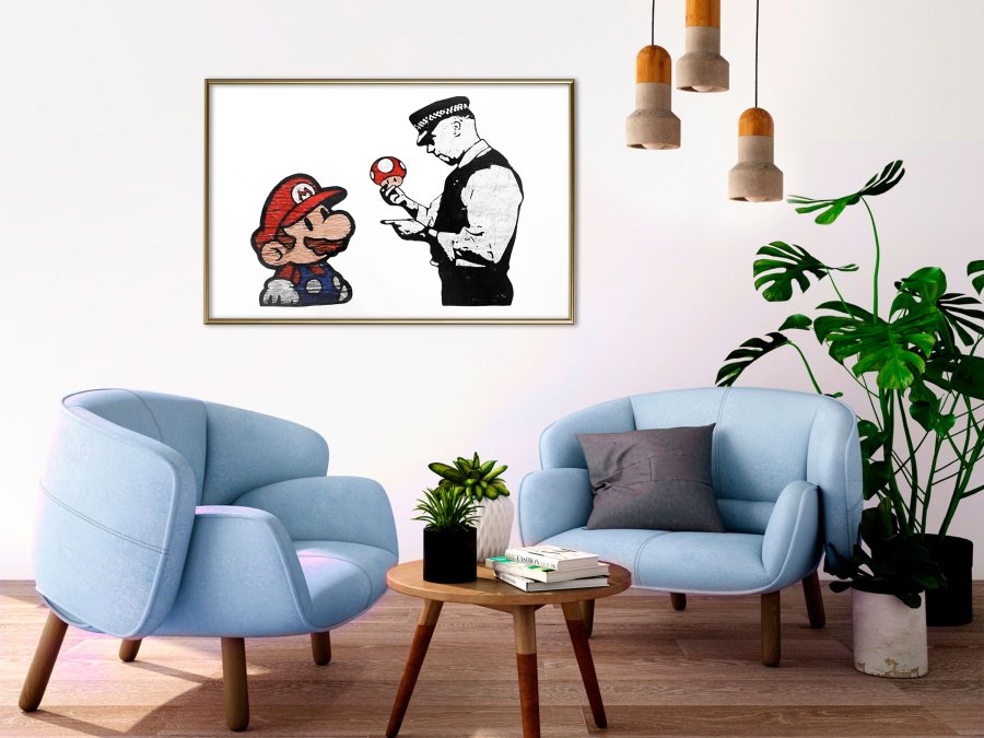 ARTGEIST Plakat med ramme - Banksy: Mario and Copper