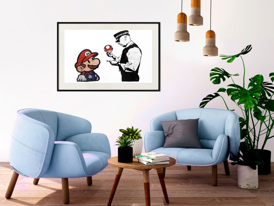 ARTGEIST Plakat med ramme - Banksy: Mario and Copper